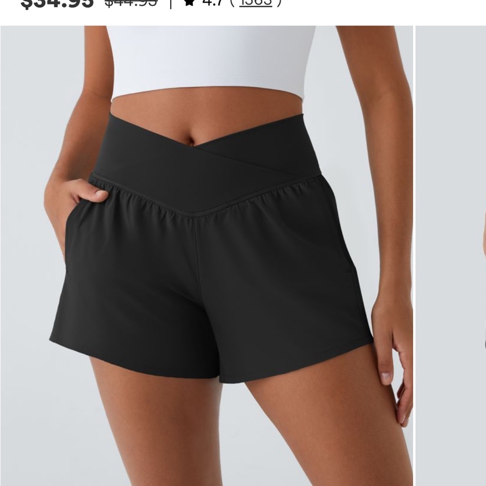 HALARA Women's Black Crossover Athletic Shorts
